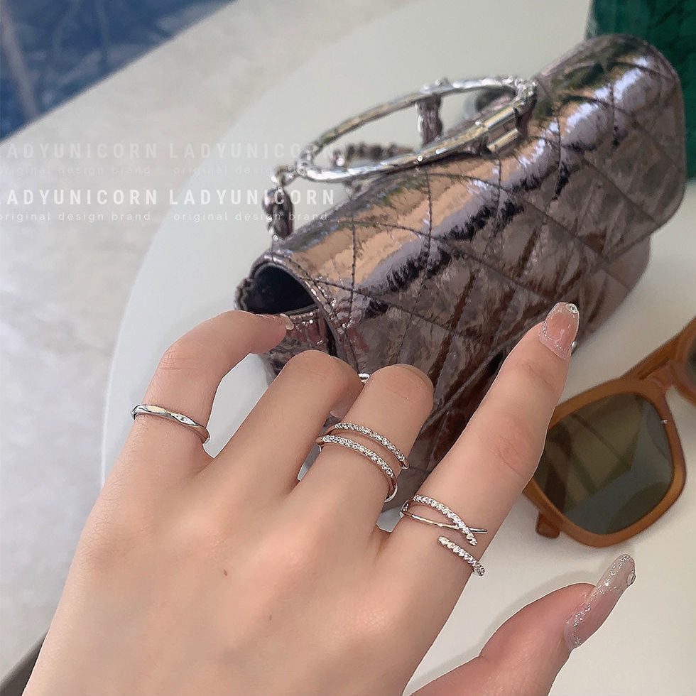 Light luxury zircon open ring