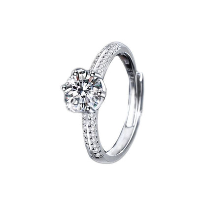 D color moissanite s925 sterling silver six claw ring