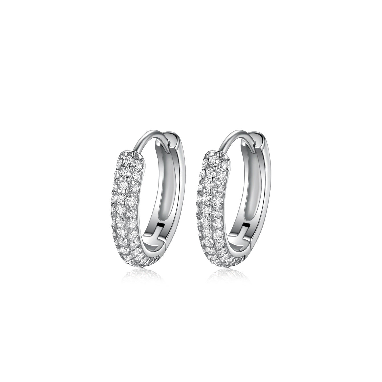 S925 silver starry sky hoop earrings