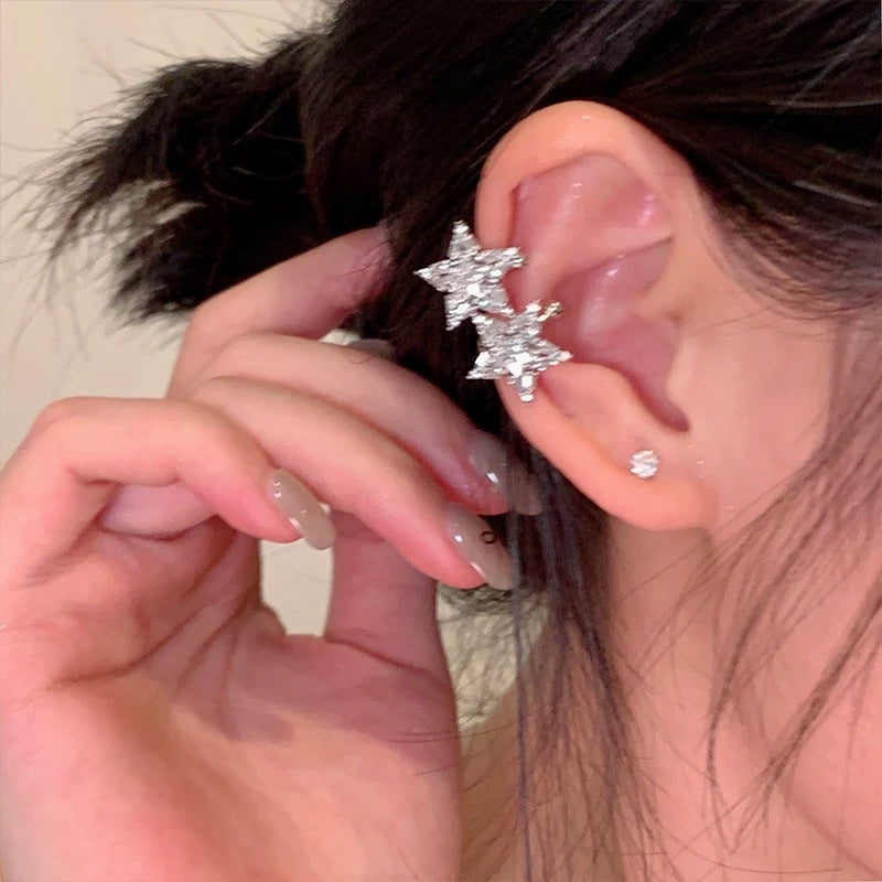 Micro-Inlaid Zirconia Five-Pointed Star Ear Cuff