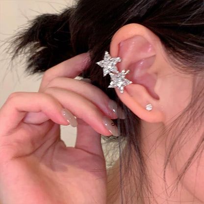 Micro-Inlaid Zirconia Five-Pointed Star Ear Cuff