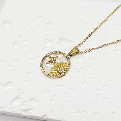 Sun, Moon, Star, Shell Pendant Necklace