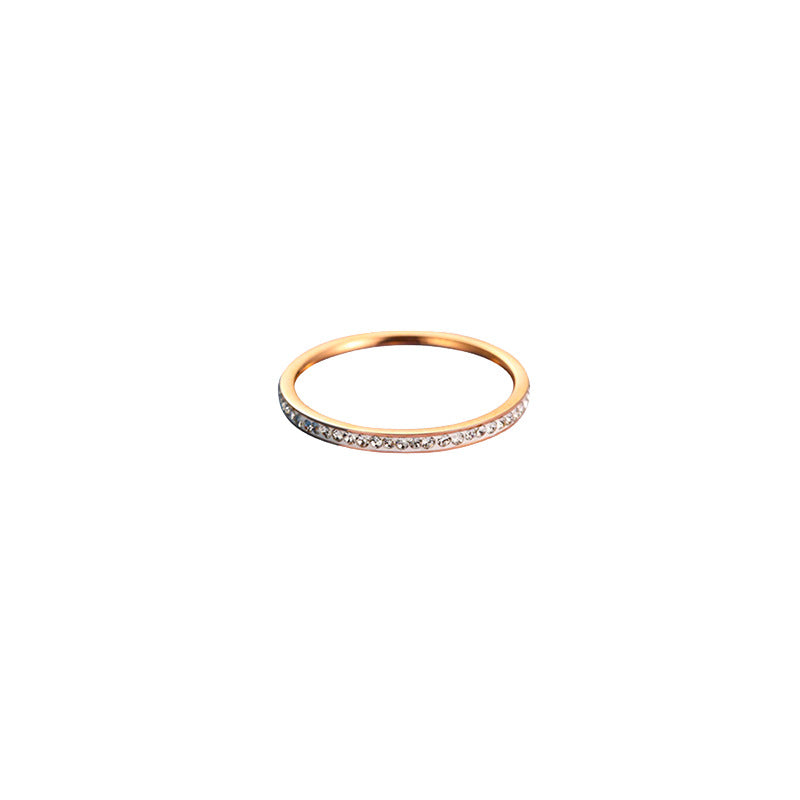 Ultra-thin sparkling plain ring