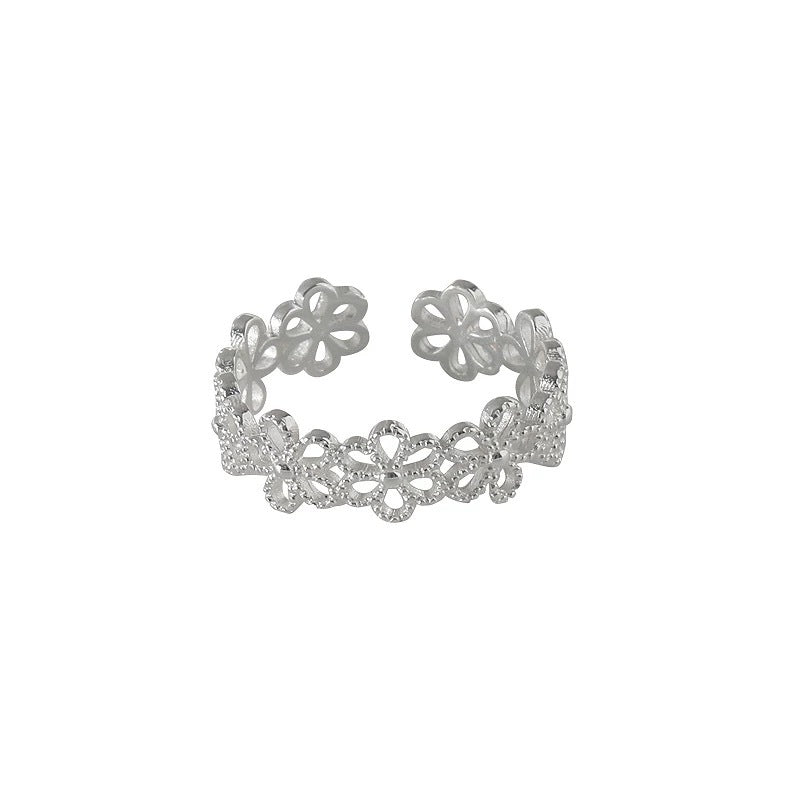 925 sterling silver flower ring women’s Chinese style