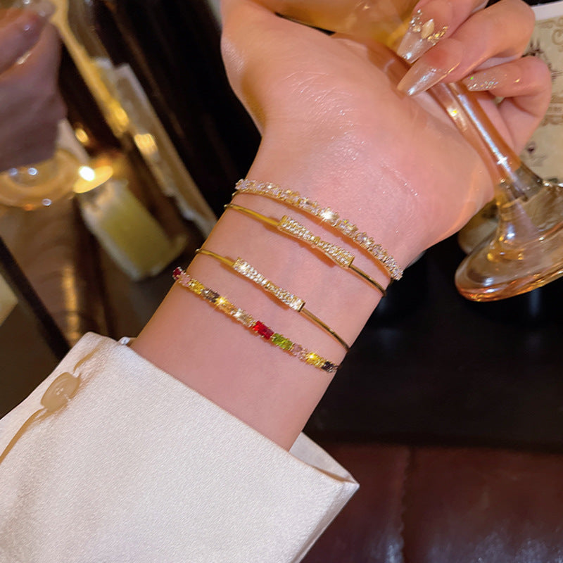 A Thousand-dollar Atmosphere Sparkling Bow Micro-Inlaid Zircon Bracelet