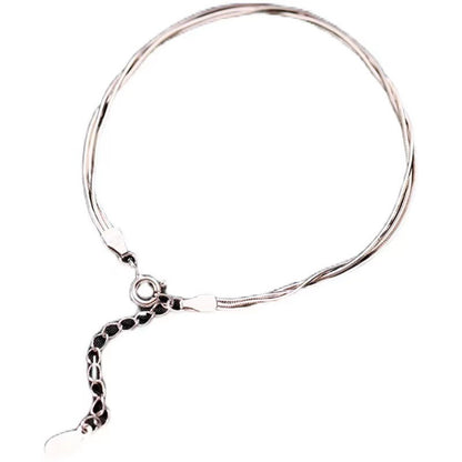 925 silver plated snake bone bracelet