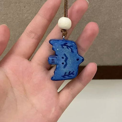 Autumn and Winter Blue Bird Necklace