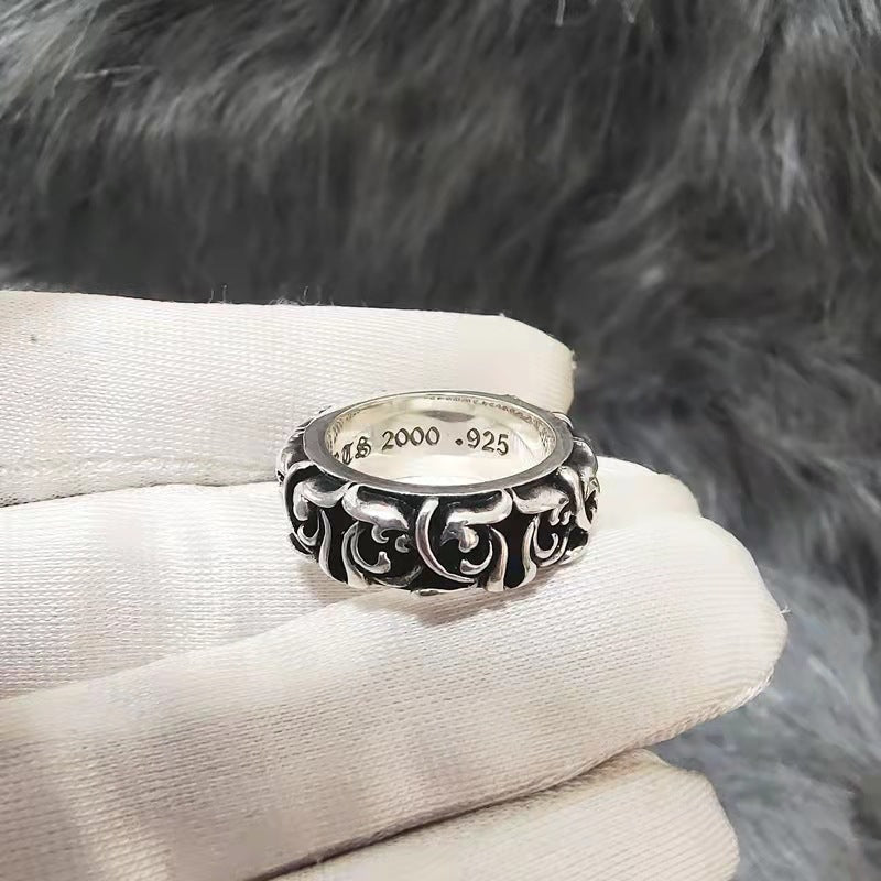 Kroko Heart Personalized Cross Ring