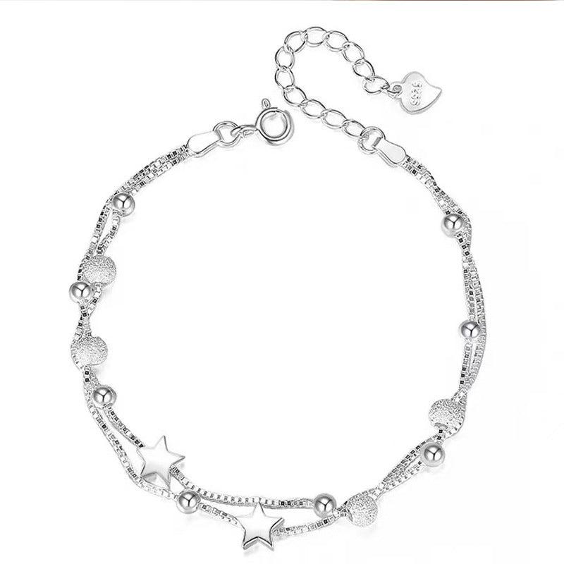Double-layer five-pointed star bracelet simple girlfriend sweet fresh