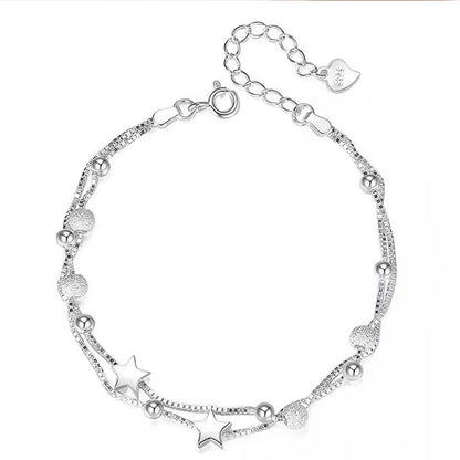 Double-layer five-pointed star bracelet simple girlfriend sweet fresh