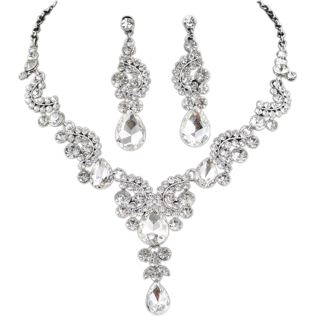 Teardrop diamond tassel necklace