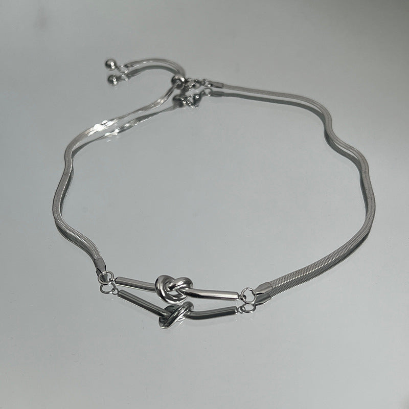 Knotted Interesting Snake Bone Chain Short
