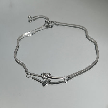 Knotted Interesting Snake Bone Chain Short