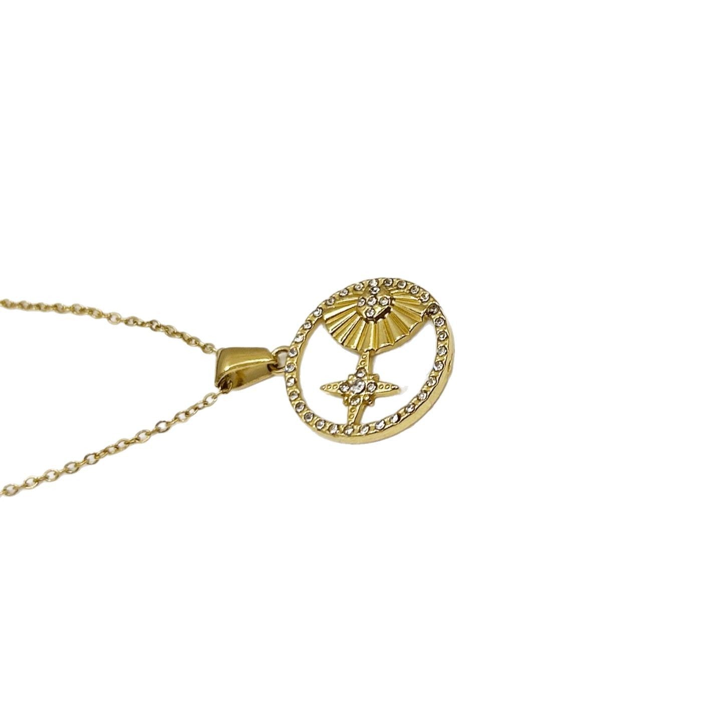 Sun, Moon, Star, Shell Pendant Necklace