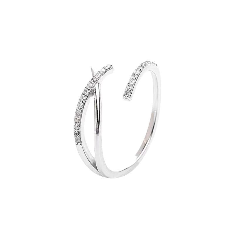 Light luxury zircon open ring