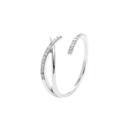 Light luxury zircon open ring