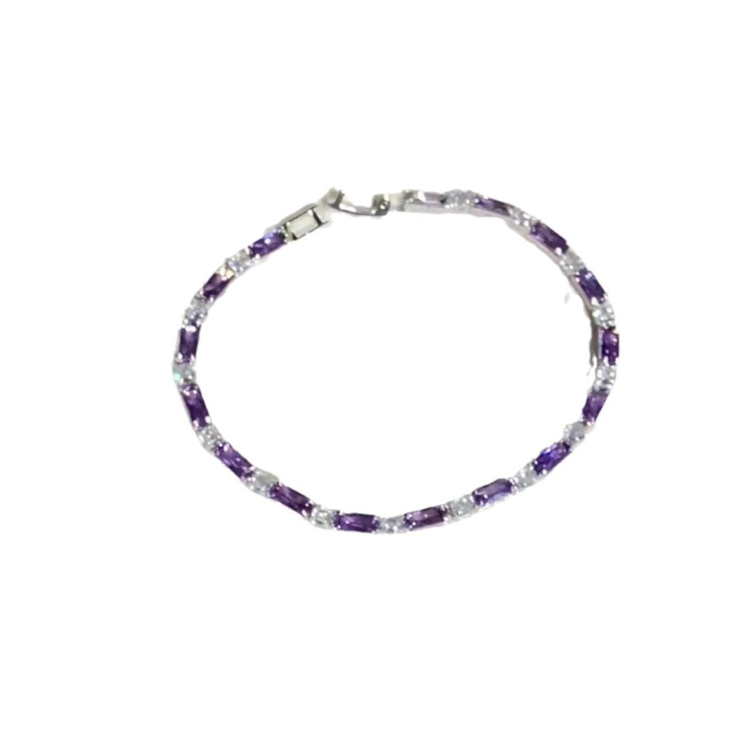 Purple Copper Alloy Zircon Bracelet