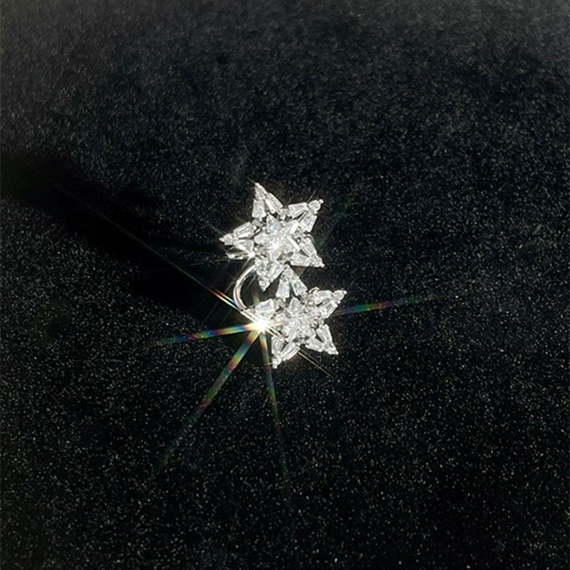 Micro-Inlaid Zirconia Five-Pointed Star Ear Cuff