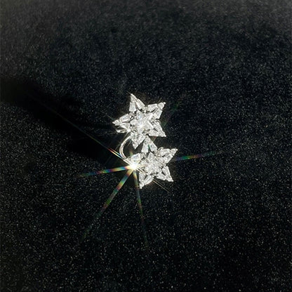 Micro-Inlaid Zirconia Five-Pointed Star Ear Cuff