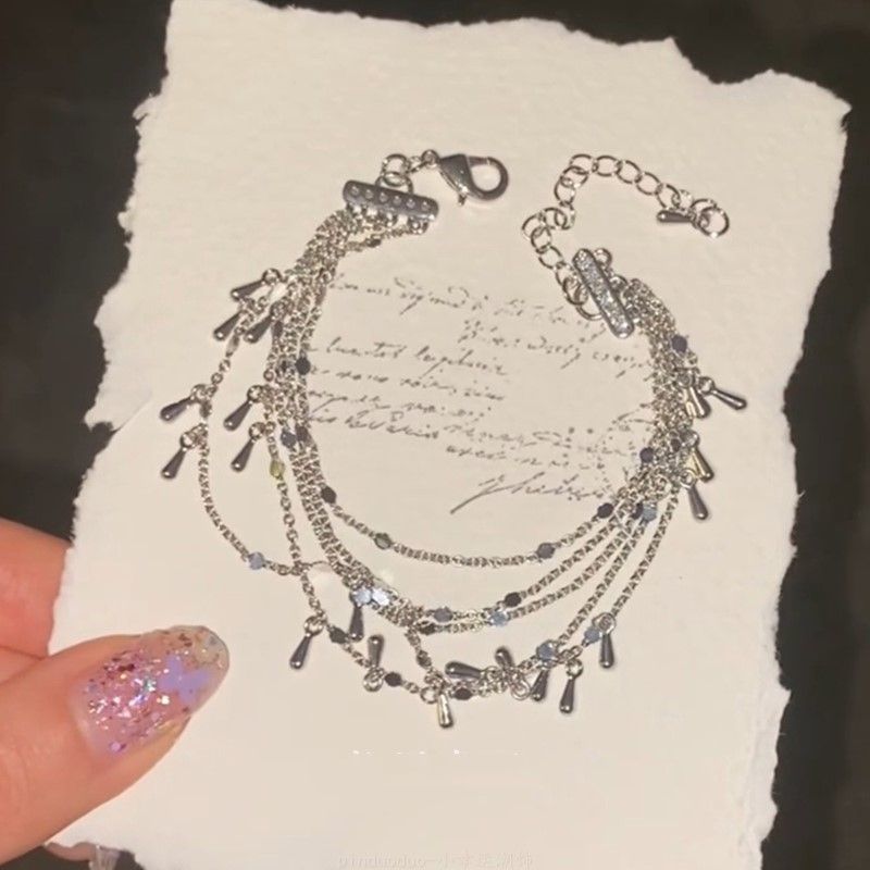 Korean multi-layered water drop tassel bracelet