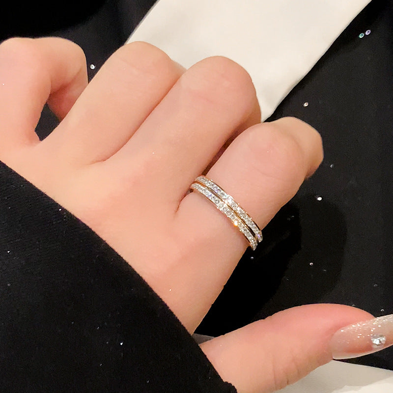 Ultra-thin sparkling plain ring