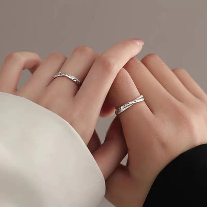 925 silver-plated star sea couple ring