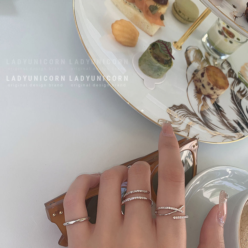 Light luxury zircon open ring