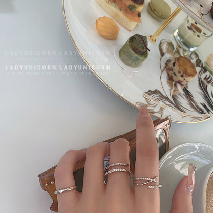 Light luxury zircon open ring
